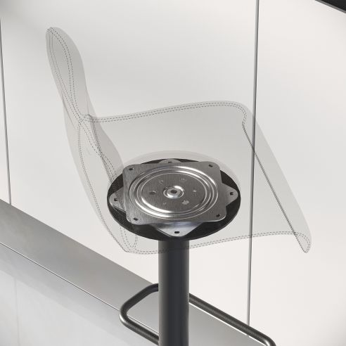 Emuca Base girevole Giro 4, 100 kg, Acciaio, Zincato bianco