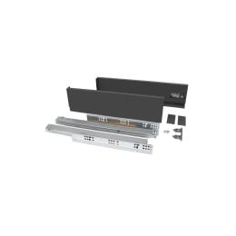 Emuca Cassetto esterno Vertex 40kg altezza 93mm, profondità 450mm, Acciaio, Grigio antracite