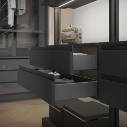 Emuca Cassetto esterno Vertex 40kg altezza 93mm, profondità 450mm, Acciaio, Grigio antracite 2