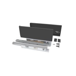 Emuca Cassetto esterno Vertex 40kg altezza 131mm, profondità 450mm, Acciaio, Grigio antracite