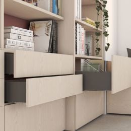 Emuca Cassetto esterno Vertex 40kg altezza 131mm, profondità 450mm, Acciaio, Grigio antracite 2