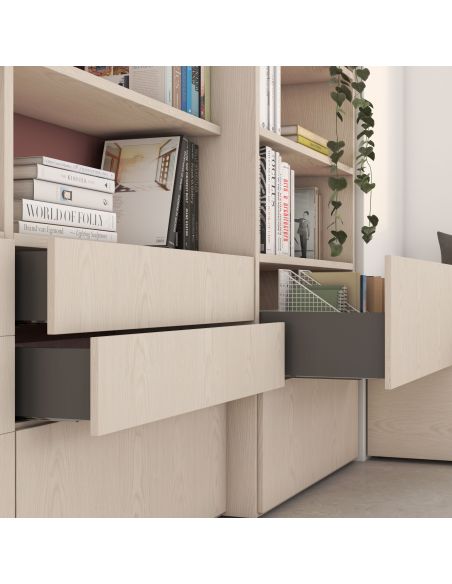 Emuca Cassetto esterno Vertex 40kg altezza 131mm, profondità 450mm, Acciaio, Grigio antracite