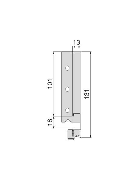 Emuca Cassetto esterno Vertex 40kg altezza 131mm, profondità 450mm, Acciaio, Grigio antracite