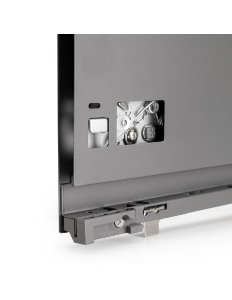 Emuca Cassetto Vertex Push Sincro con regolazione 3D, altezza 93mm, 40kg, profondità 350mm, Acciaio, Grigio antracite