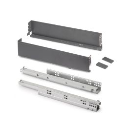 Emuca Cassetto esterno Simplex 25 kg, altezza 88 mm, profondità 440 mm, Acciaio, Grigio antracite