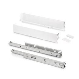 Emuca Cassetto esterno Simplex 25 kg, altezza 88 mm, profondità 490 mm, Acciaio, Verniciato bianco