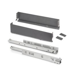 Emuca Cassetto esterno Simplex 25 kg, altezza 88 mm, profondità 490 mm, Acciaio, Grigio antracite