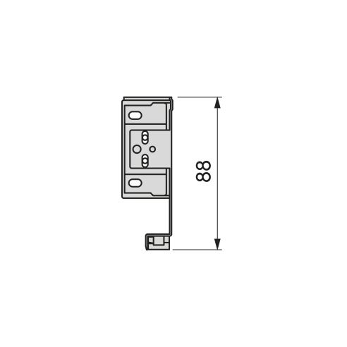 Emuca Cassetto esterno Simplex 25 kg, altezza 88 mm, profondità 490 mm, Acciaio, Grigio antracite