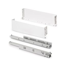 Emuca Cassetto esterno Simplex 25 kg, altezza 122 mm, profondità 440 mm, Acciaio, Verniciato bianco