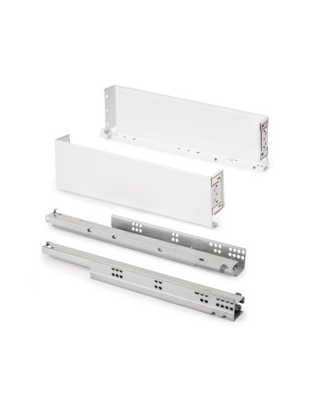 Emuca Cassetto esterno Simplex 25 kg, altezza 122 mm, profondità 440 mm, Acciaio, Verniciato bianco