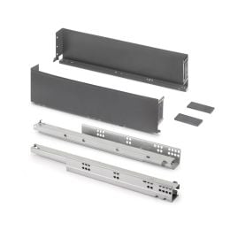 Emuca Cassetto esterno Simplex 25 kg, altezza 122 mm, profondità 440 mm, Acciaio, Grigio antracite