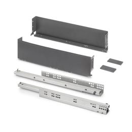 Emuca Cassetto esterno Simplex 25 kg, altezza 122 mm, profondità 490 mm, Acciaio, Grigio antracite