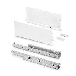 Emuca Cassetto esterno Simplex 25 kg, altezza 159 mm, profondità 440 mm, Acciaio, Verniciato bianco