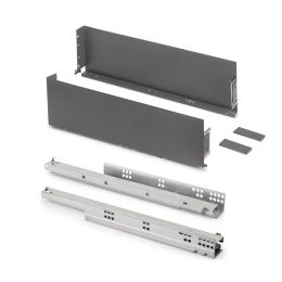 Emuca Cassetto esterno Simplex 25 kg, altezza 159 mm, profondità 440 mm, Acciaio, Grigio antracite