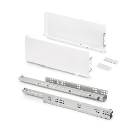 Emuca Cassetto esterno Simplex 25 kg, altezza 159 mm, profondità 490 mm, Acciaio, Verniciato bianco