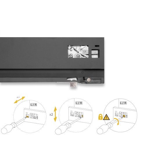 Emuca Cassetto esterno Protone 30kg, guide di estrazione totale con una chiusura soft, altezza 93mm, profondità 400mm, Grigio