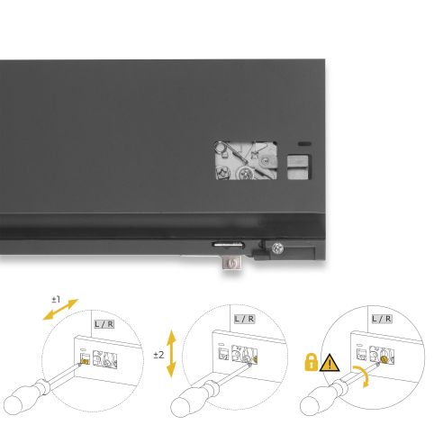 Emuca Cassetto esterno Protone 30kg, guide di estrazione totale con una chiusura soft, altezza 131mm, profondità 400mm, Grigio