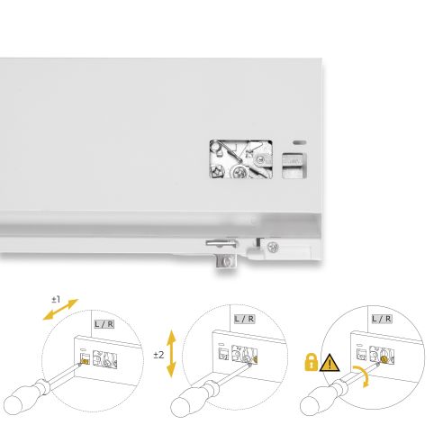 Emuca Cassetto esterno Protone 30kg, guide di estrazione totale con una chiusura soft, altezza 131mm, profondità 450mm, bianco