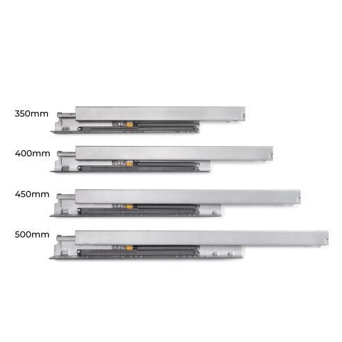 Emuca Cassetto esterno Protone 30kg, guide di estrazione totale con una chiusura soft, altezza 178mm, profondità 450mm, Grigio