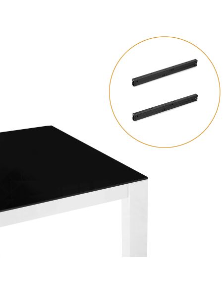 Emuca Set di meccanismi di sollevamento per tavolini, permette di alzare il tavolo di 192mm, Acciaio, Verniciato nero