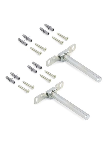 Emuca Set di Reggimensole a scomparsa per ripiano in legno Mirage, Acciaio, Zincato bianco