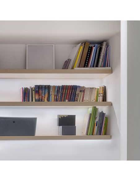 Emuca Set di Reggimensole a scomparsa per ripiano in legno Mirage, Acciaio, Zincato bianco