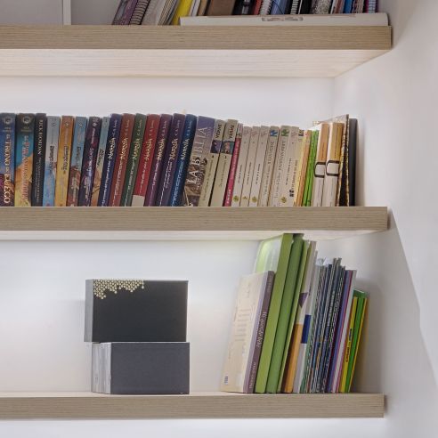 Emuca Set di Reggimensole a scomparsa per ripiano in legno Mirage, Acciaio, Zincato bianco