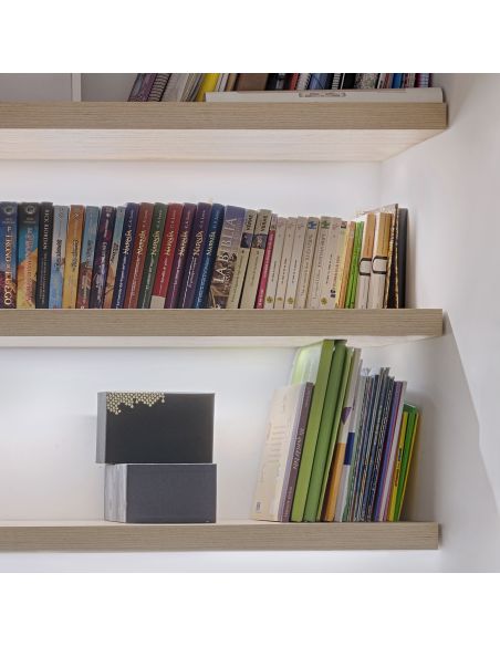 Emuca Set di Reggimensole a scomparsa per ripiano in legno Mirage, Acciaio, Zincato bianco