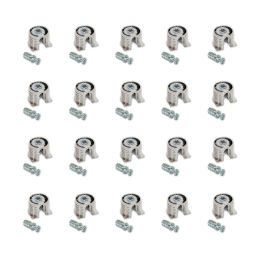 Emuca Supporto per ripiani, D. 20 mm, 12,5 mm, + Perni D.6,8 mm, Zama e Acciaio, Nichelato, 20 u.