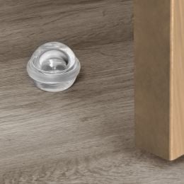 Set di 6 tappi adesivi semisferici per porte, fissaggio a pavimento, plastica, trasparente 2
