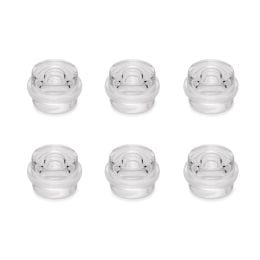 Set di 6 tappi adesivi cilindrici per porte, fissaggio a pavimento, plastica, trasparente