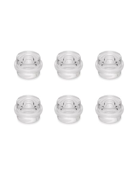 Set di 6 tappi adesivi cilindrici per porte, fissaggio a pavimento, plastica, trasparente