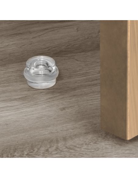 Set di 6 tappi adesivi cilindrici per porte, fissaggio a pavimento, plastica, trasparente