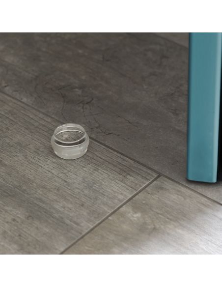 Set di 6 tappi adesivi cilindrici per porte, fissaggio a pavimento, plastica, trasparente