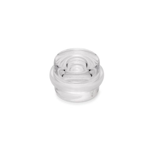 Set di 6 tappi adesivi cilindrici per porte, fissaggio a pavimento, plastica, trasparente