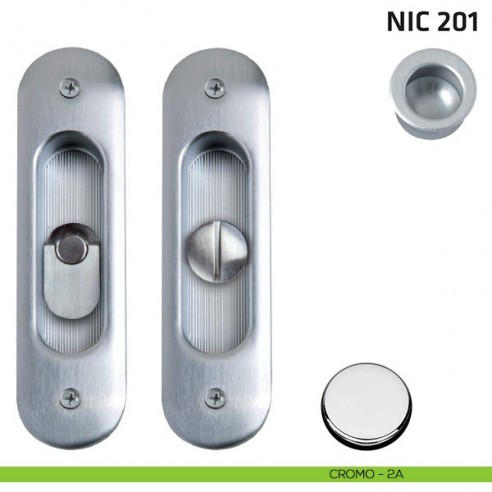 Maniglia per porta scorrevole NIC 201 Comit cromo lucido