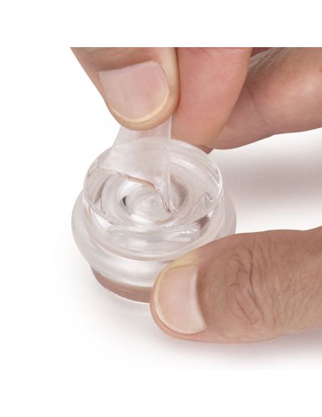 Set di 6 tappi adesivi cilindrici per porte, fissaggio a pavimento, plastica, trasparente