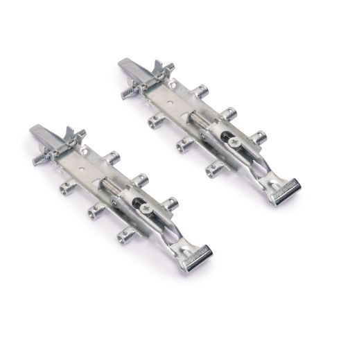 Emuca Kit di reggipensili occulti per moduli alti Levelup1 con piastra, Acciaio, Zincato bianco