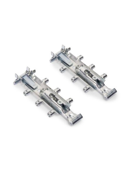 Emuca Kit di reggipensili occulti per moduli alti Levelup1 con piastra, Acciaio, Zincato bianco