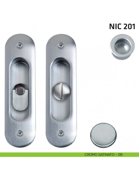 Maniglia per porta scorrevole NIC 201 Comit cromo satinato