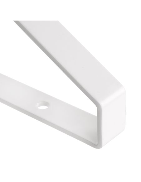 Emuca Set di supporti per mensole in legno Shelf con forma triangolare, Acciaio, Verniciato bianco