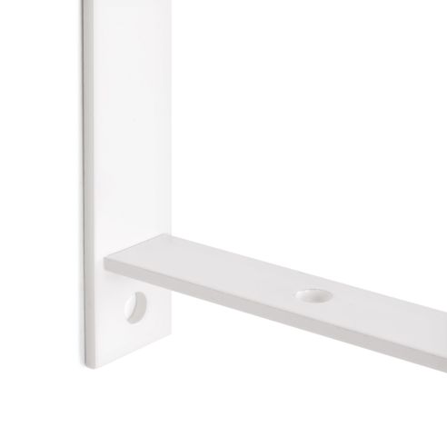 Emuca Set di supporti per mensole in legno Shelf con forma triangolare, Acciaio, Verniciato bianco