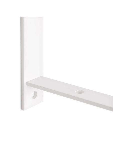 Emuca Set di supporti per mensole in legno Shelf con forma triangolare, Acciaio, Verniciato bianco
