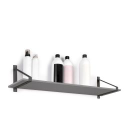 Emuca Set di supporti per mensole in legno Shelf con forma triangolare, Acciaio, Verniciato nero 2