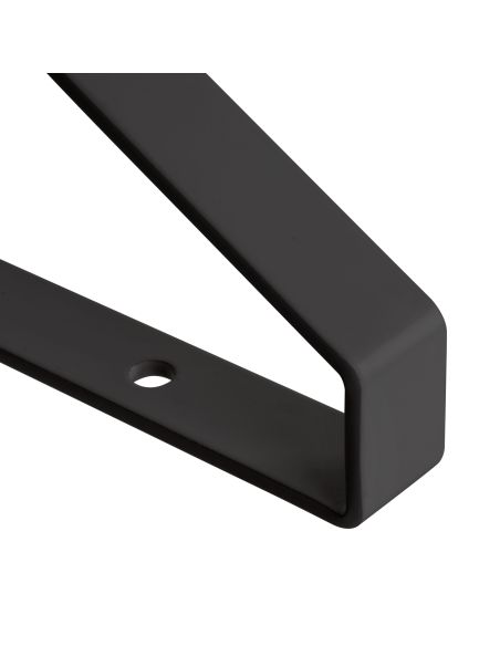 Emuca Set di supporti per mensole in legno Shelf con forma triangolare, Acciaio, Verniciato nero