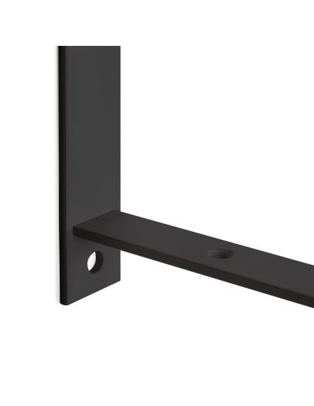Emuca Set di supporti per mensole in legno Shelf con forma triangolare, Acciaio, Verniciato nero