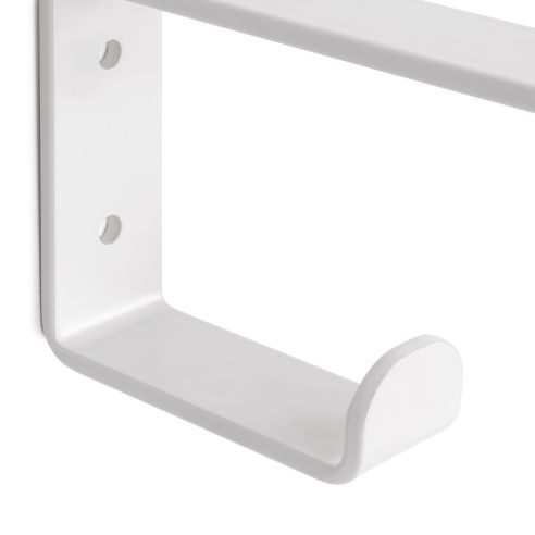 Emuca Set di supporti per mensole in legno Shelf con gancio integrato, Acciaio, Verniciato bianco