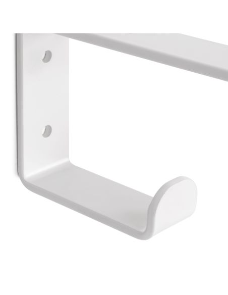 Emuca Set di supporti per mensole in legno Shelf con gancio integrato, Acciaio, Verniciato bianco