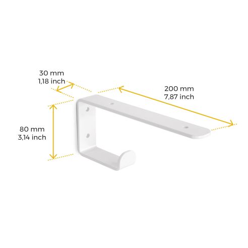 Emuca Set di supporti per mensole in legno Shelf con gancio integrato, Acciaio, Verniciato bianco