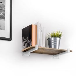 Emuca Set di supporti per mensole in legno Shelf dritto con tubo quadro, Acciaio, Verniciato bianco 2